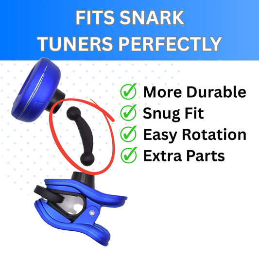 A graphic showing how the replacement arm attaches to a Snark tuner.