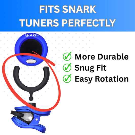 A graphic showing how to attach the holder to a Snark tuner.
