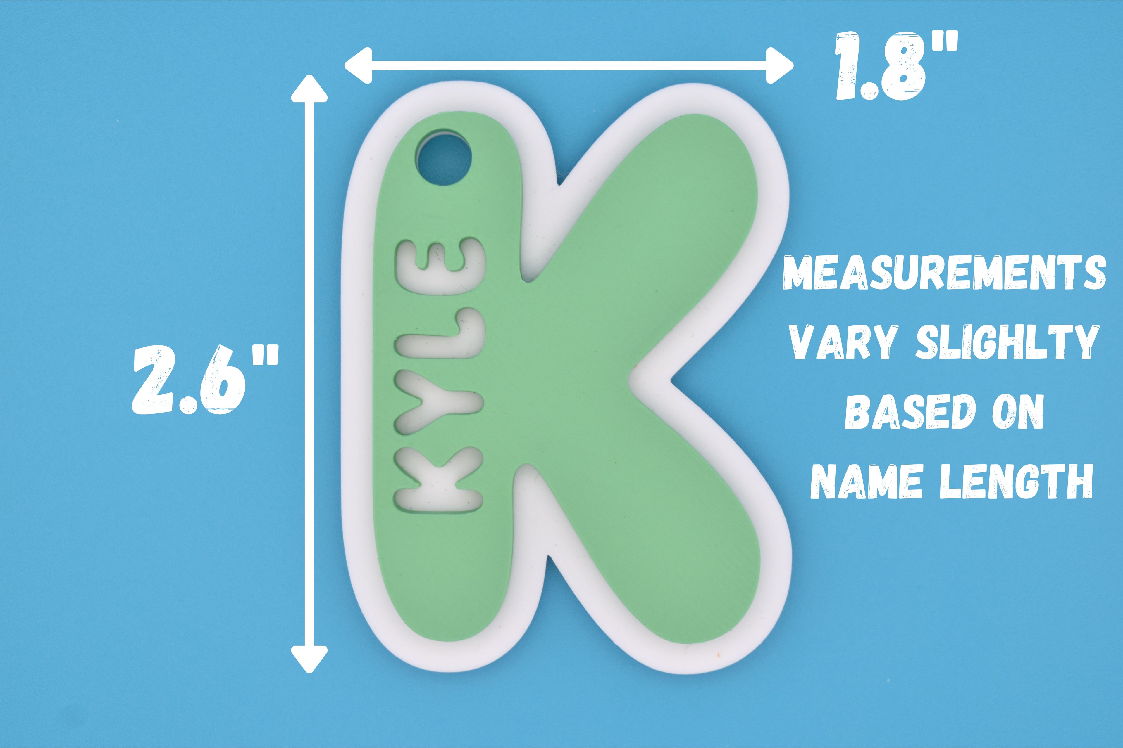 Personalized Kids Initial Name Tag