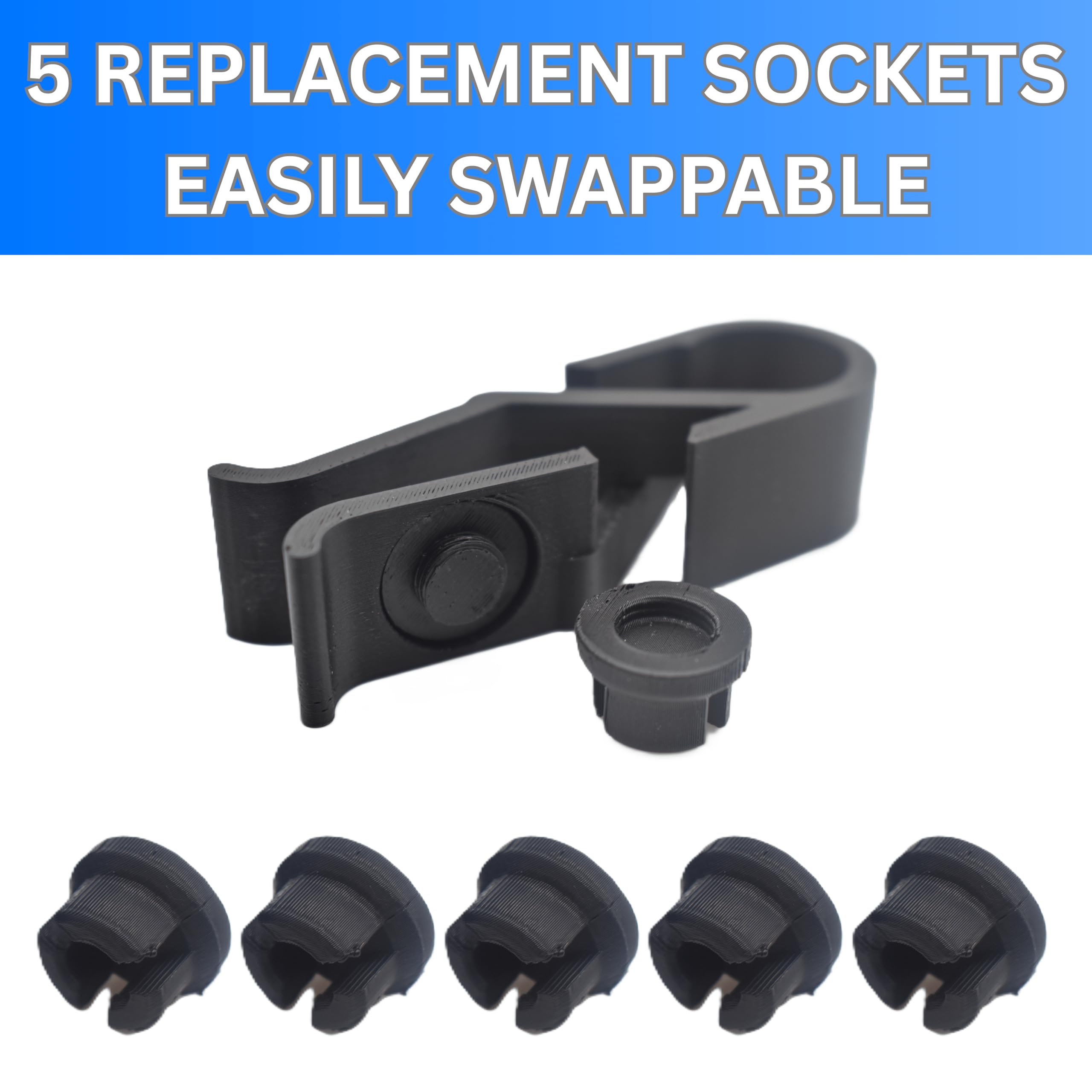 A graphic featuring sockets that attach to Snark tuners. These can easily be swapped out if broken.